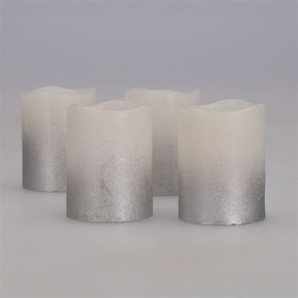 Pack de 4 velas LED de cera natural, LED/1xCR2032, blanco cálido