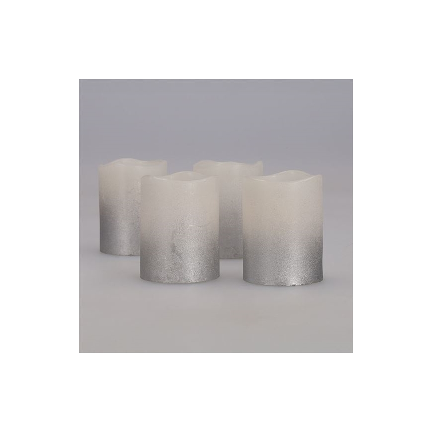 Pack de 4 velas LED de cera natural, LED/1xCR2032, blanco cálido