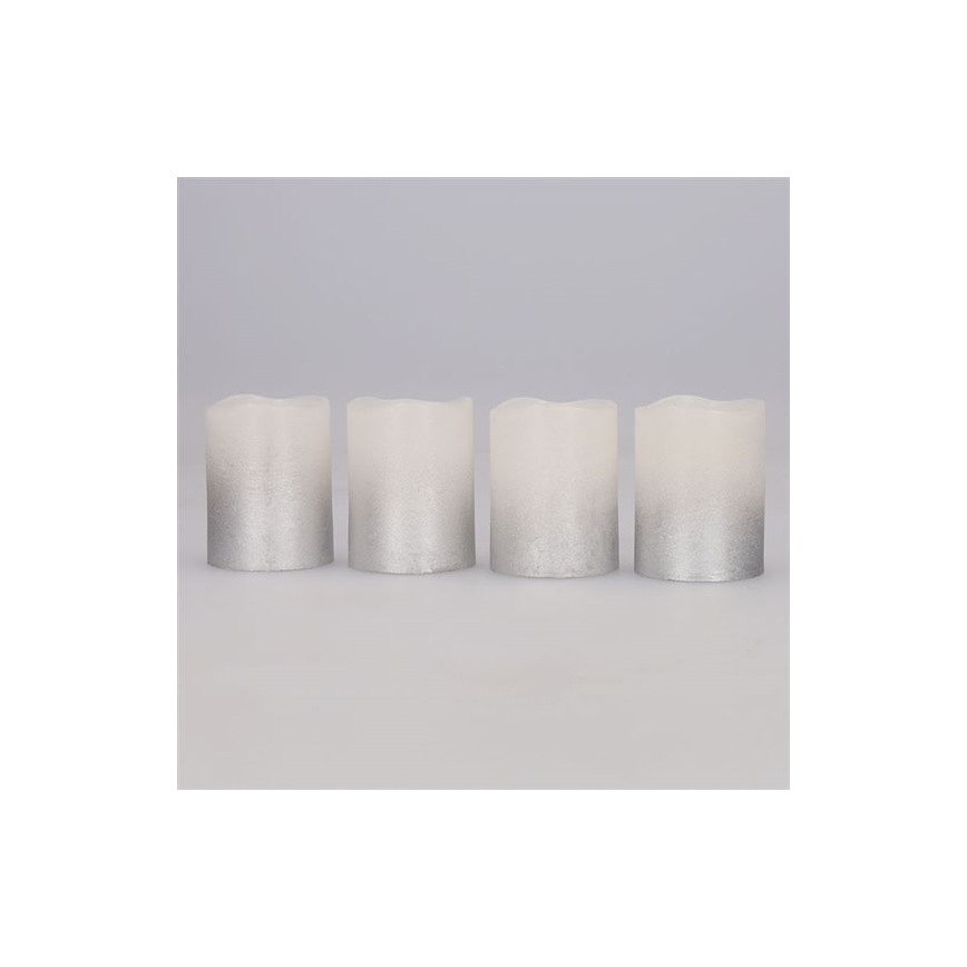 Pack de 4 velas LED de cera natural, LED/1xCR2032, blanco cálido