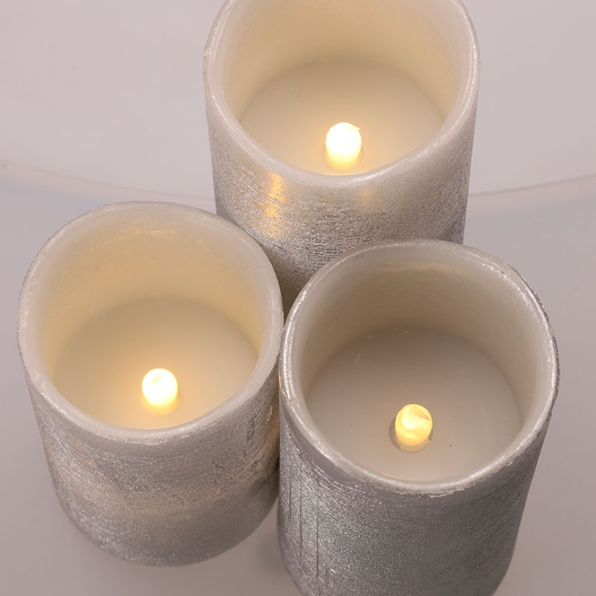 Pack de 3 velas LED (3xAAA) — blanco cálido