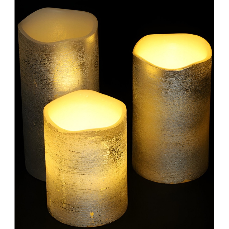 Pack de 3 velas LED (3xAAA) — blanco cálido