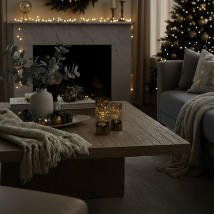 Pack de 2 luces LED navideñas 20xLED+10xLED/2xAA+3xAA blanco cálido