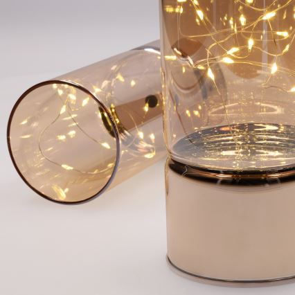 Pack de 2 luces LED navideñas 20xLED+10xLED/2xAA+3xAA blanco cálido