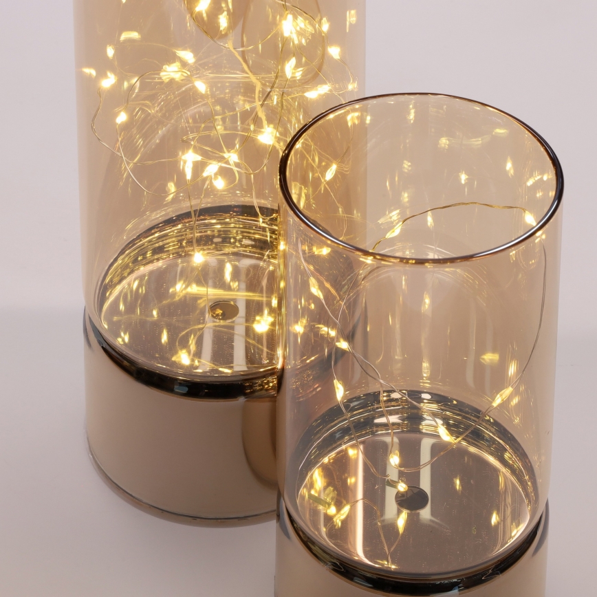 Pack de 2 luces LED navideñas 20xLED+10xLED/2xAA+3xAA blanco cálido