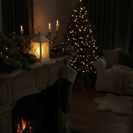 LED Farol navideño LED/2xAA blanco cálido