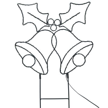 Adorno navideño LED para exterior 100xLED/3xAA IP44 — blanco cálido, campanas