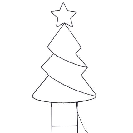 Decoración navideña LED para exterior 85 LEDs/3xAA IP44 blanco cálido — árbol de Navidad