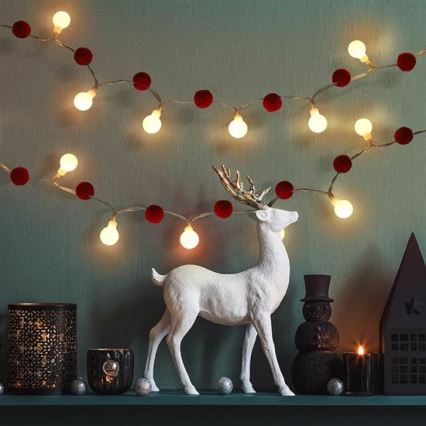 Guirnalda de Navidad LED 20xLED/2xAA 1,8 m blanco cálido