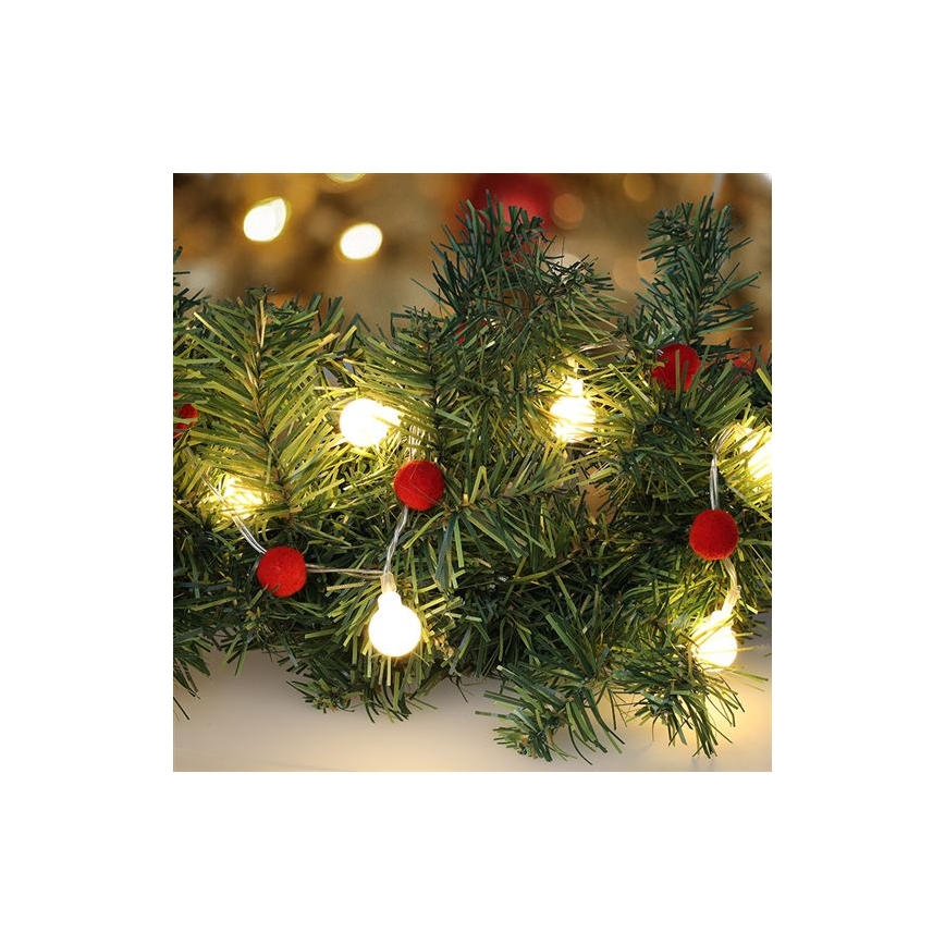 Guirnalda de Navidad LED 20xLED/2xAA 1,8 m blanco cálido
