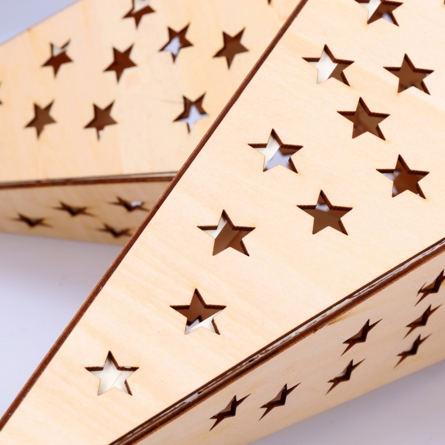 Estrella beige LED para decoración navideña — 20 LEDs, funcionamiento con 2 pilas AA, luz blanco cálido