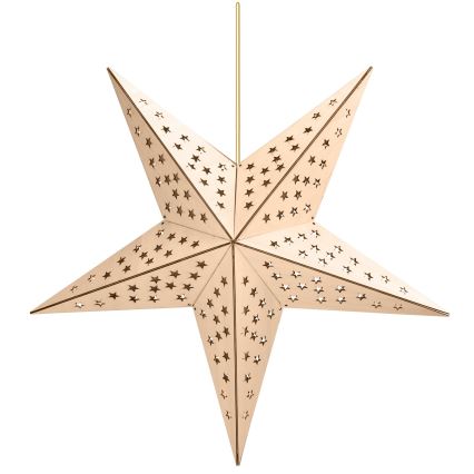 Estrella beige LED para decoración navideña — 20 LEDs, funcionamiento con 2 pilas AA, luz blanco cálido
