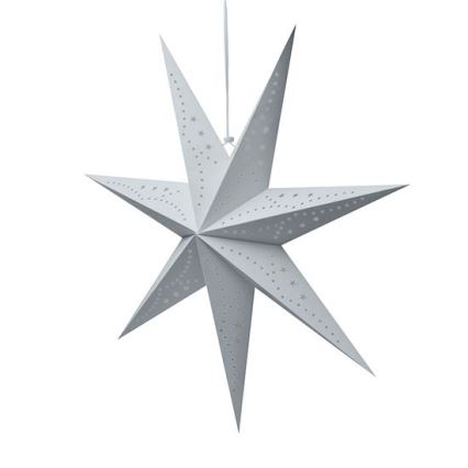 Decoración navideña LED 20xLED/2xAA, blanco cálido, estrella plateada