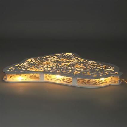 Decoración navideña LED 9xLED/2xAA, blanco cálido, campanilla