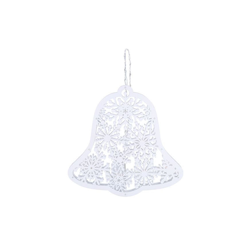 Decoración navideña LED 9xLED/2xAA, blanco cálido, campanilla