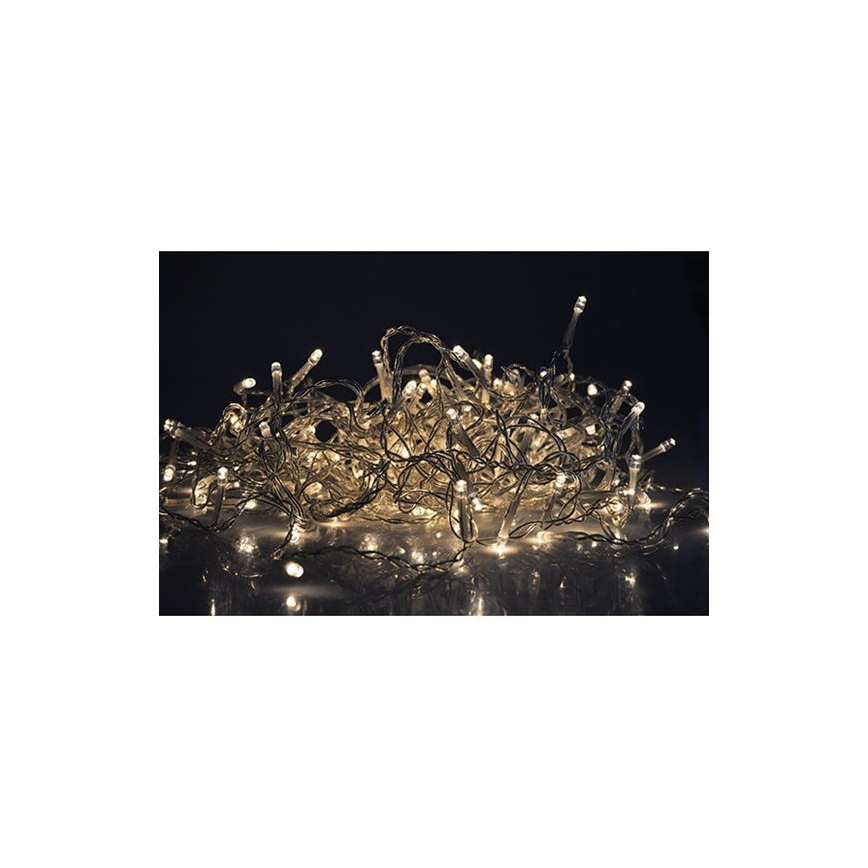 Cortina LED para exteriores, 360 LEDs, 8 funciones, 15 m, IP44, blanco cálido