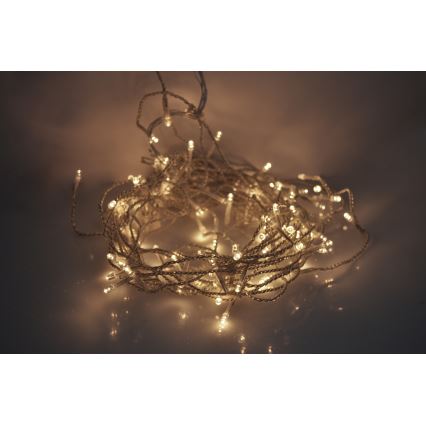Cortina de luces LED navideñas para exterior 360xLED/8 funciones 15m IP44 blanco cálido