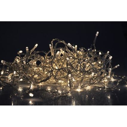 Cortina de luces LED navideñas para exterior 360xLED/8 funciones 15m IP44 blanco cálido
