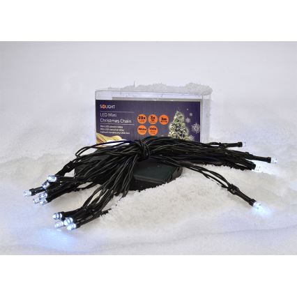 Cadena de Navidad LED 20xLED/3xAA 3,3m blanco frío