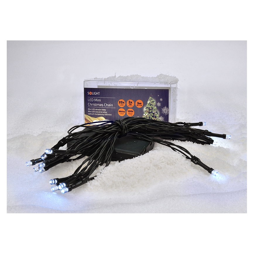 Cadena de Navidad LED 20xLED/3xAA 3,3m blanco frío
