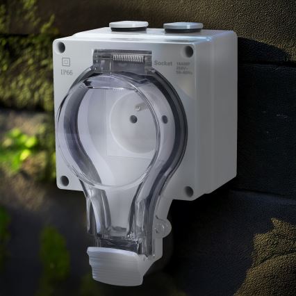 Toma de corriente resistente para ambientes húmedos 230 V/16 A, grado de protección IP66