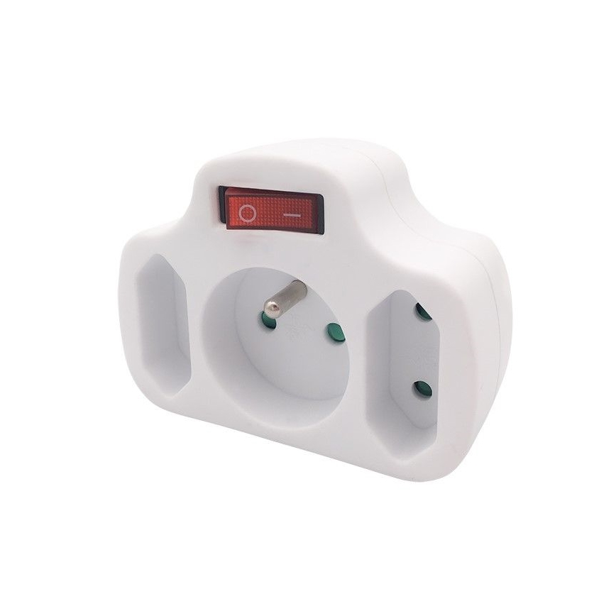 Multitomas 1Z 10A + 2Z 2,5A con interruptor