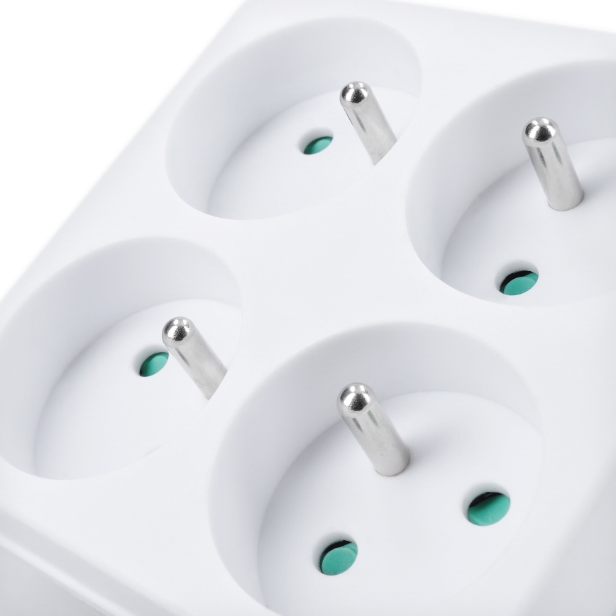 Regleta de enchufes 4x 10A blanca