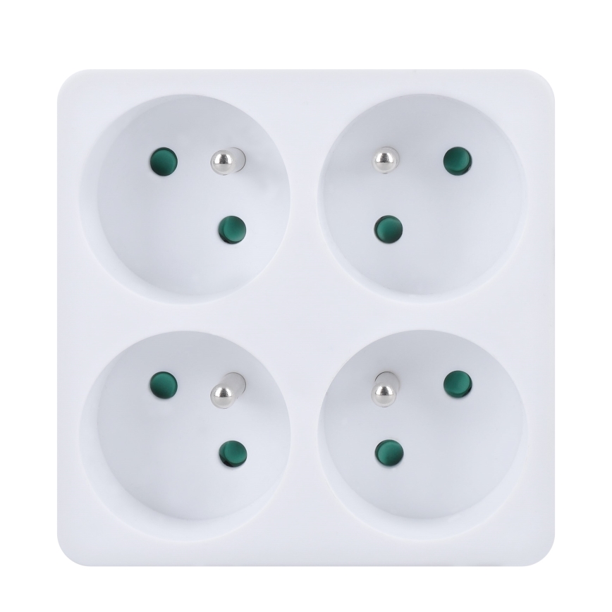Regleta de enchufes 4x 10A blanca