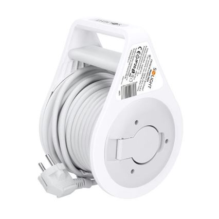 Enrollador de cable de extensión, 3 enchufes, 10 m