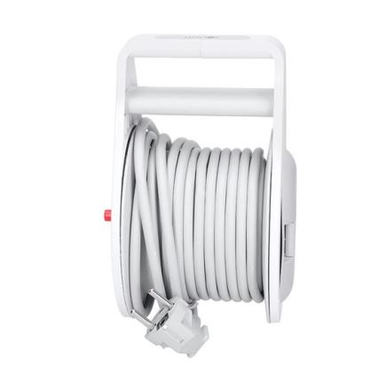 Enrollador con cable de extensión, 3 tomas, 10 m
