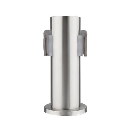 Columna de enchufe de exterior 2Z 230V IP44 cromo mate redonda