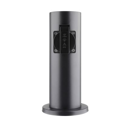 Columna de enchufe de exterior 2Z 230V IP44 negro angular
