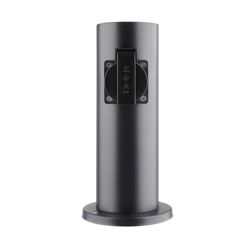 Columna de enchufe de exterior 2Z 230V IP44 negro angular