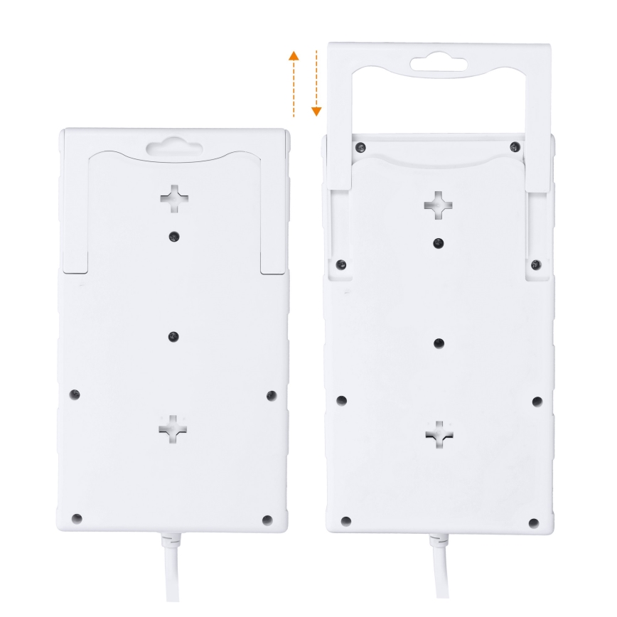 Cable de extensión con interruptor y protección contra sobretensiones 8Z Tipo E + 1xUSB-A + 1xUSB-C 2m blanco