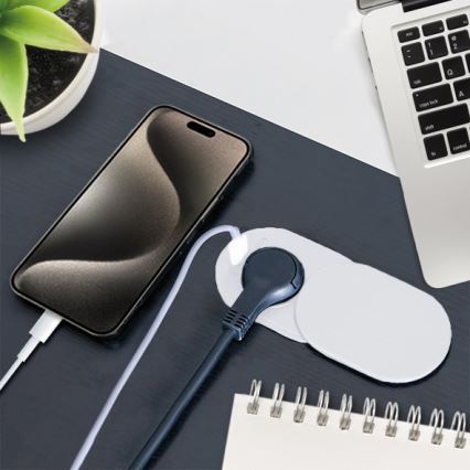 Toma empotrada 20W, 1 salida + USB A+C, blanca