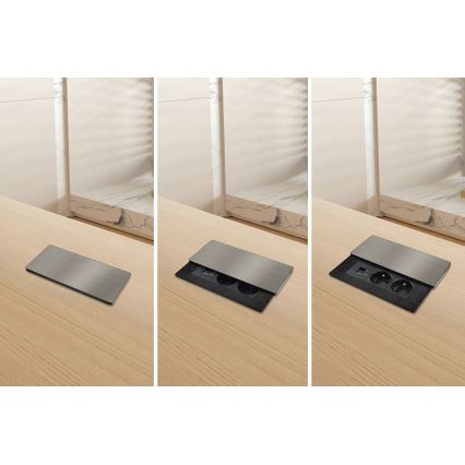 Enchufe empotrado con carga inalámbrica de 65W, 2 tomas + USB-A + USB-C