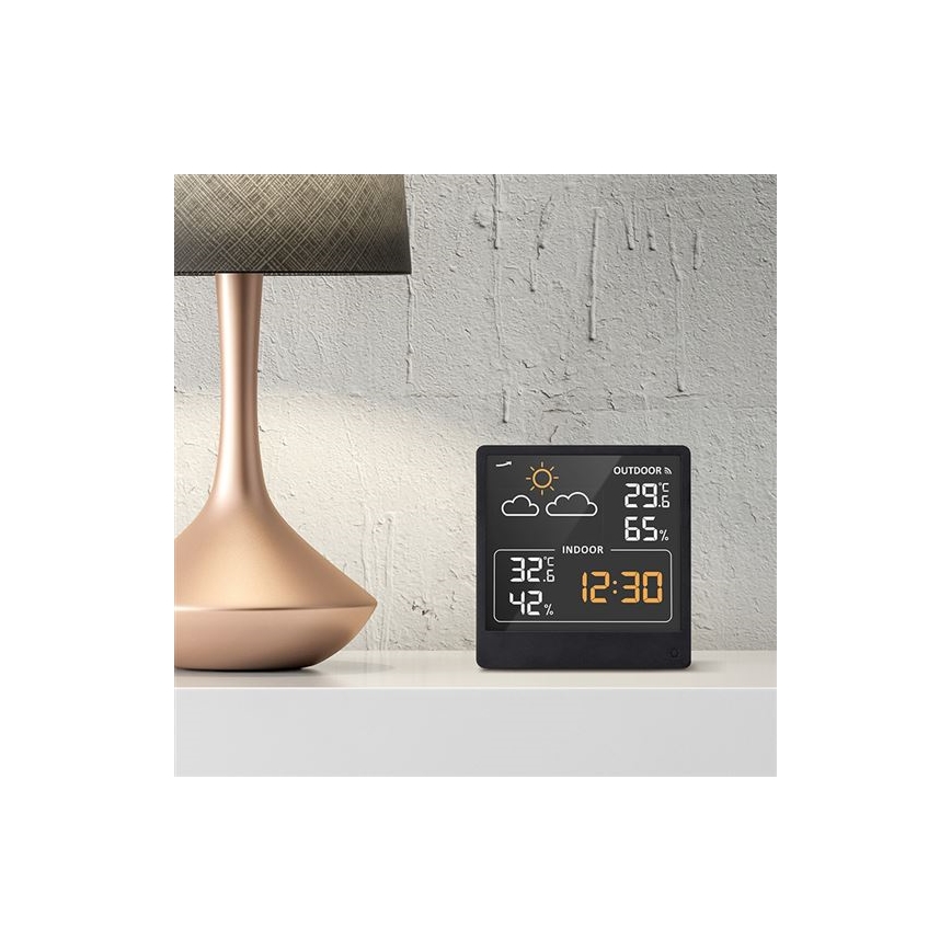 Termómetro digital 5V/2xAAA + 2xAAA negro