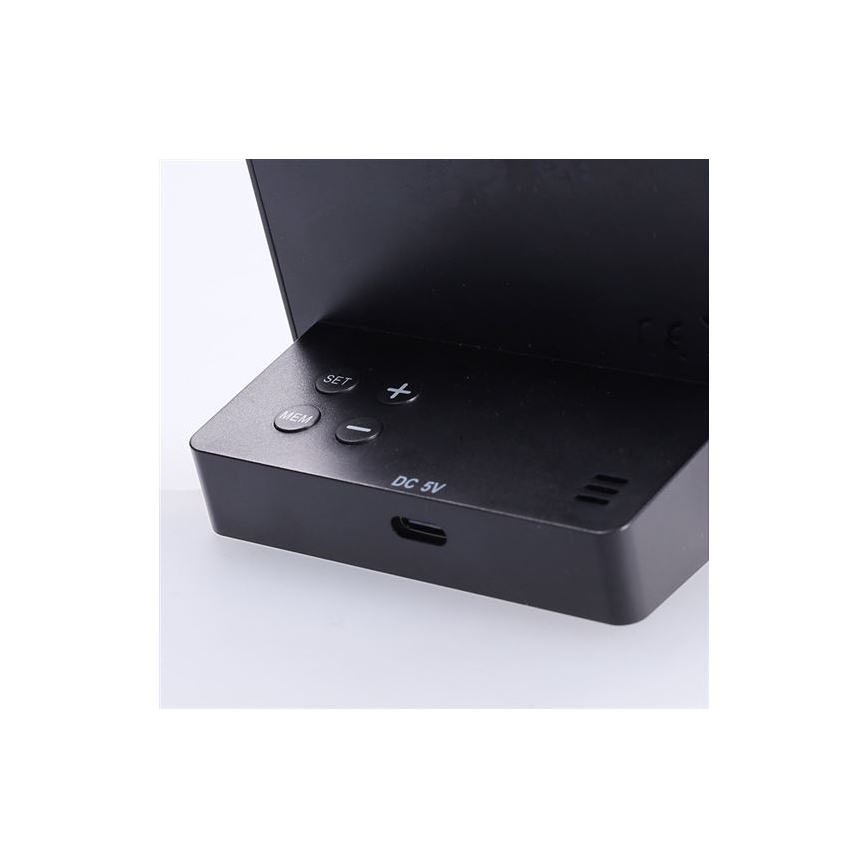 Termómetro digital 5V/2xAAA + 2xAAA negro