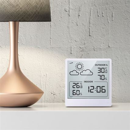 Termómetro digital 5V/2xAAA + 2xAAA blanco