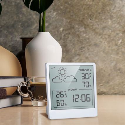 Termómetro digital 5V/2xAAA + 2xAAA blanco