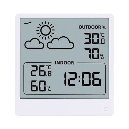 Termómetro digital 5V/2xAAA + 2xAAA blanco