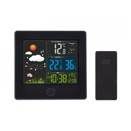 Estacion meteorologica con pantalla LCD 230V/2xAAA + 2xAAA negro
