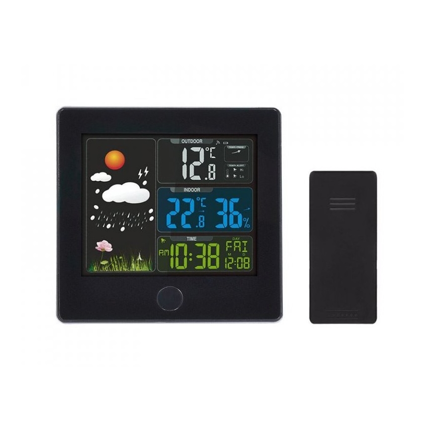 Estacion meteorologica con pantalla LCD 230V/2xAAA + 2xAAA negro