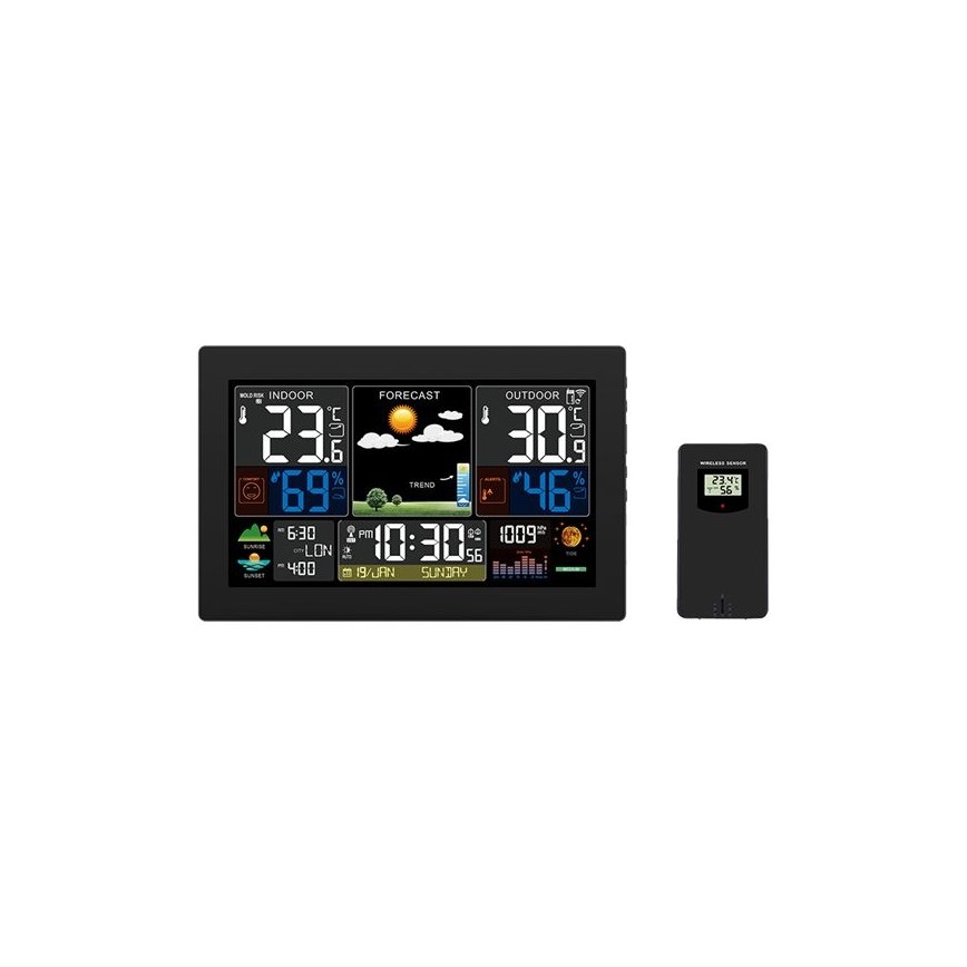 Estacion meteorologica con pantalla LCD a color 230V/2xAA + 2xAA