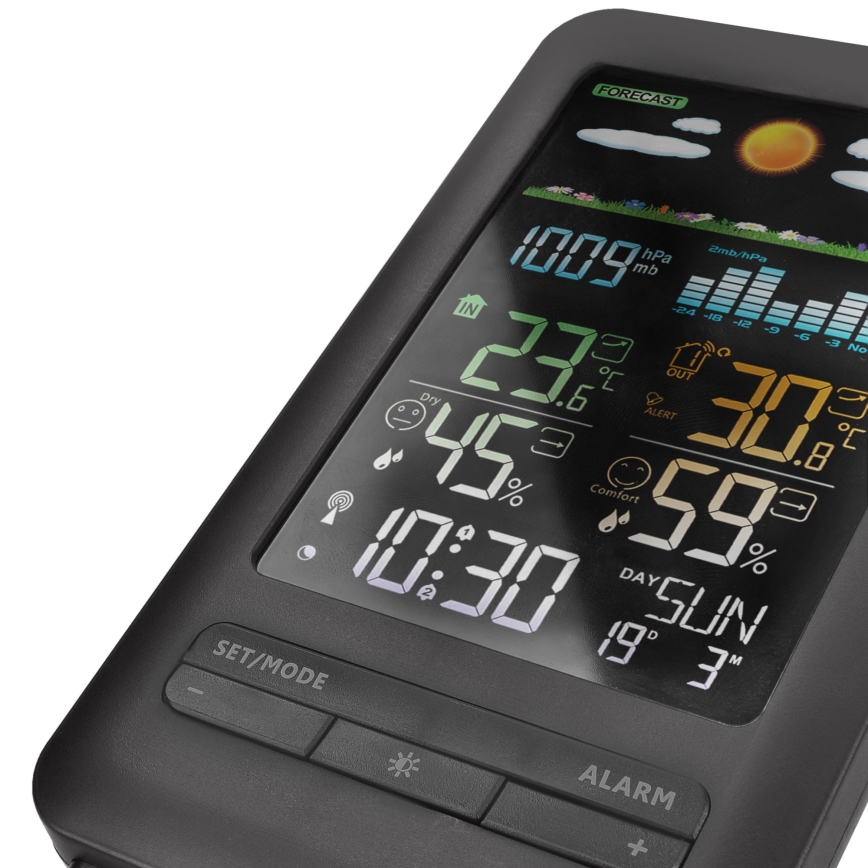 Estacion meteorologica con pantalla LCD 2xAA + 2xAA negro