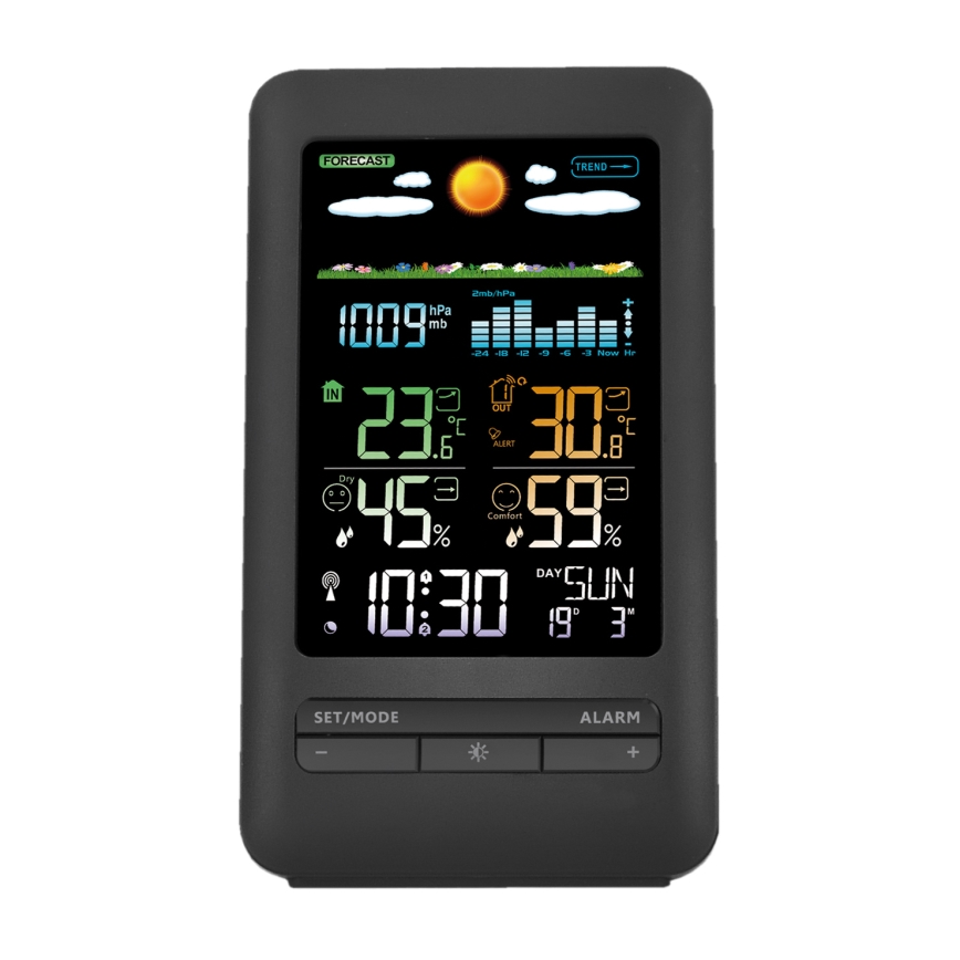 Estacion meteorologica con pantalla LCD 2xAA + 2xAA negro