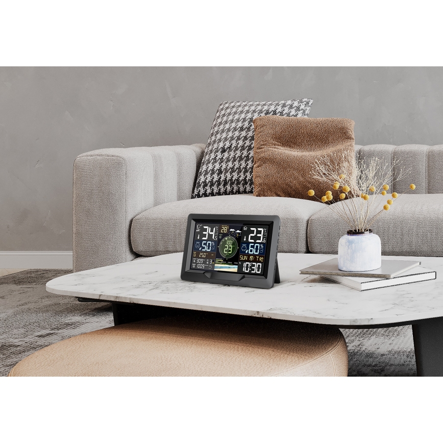 Estación meteorológica profesional con pantalla LCD a color 5V/2xAA + 3xAA + 2xAA Wi-Fi Tuya