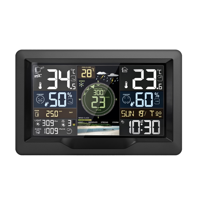 Estación meteorológica profesional con pantalla LCD a color 5V/2xAA + 3xAA + 2xAA Wi-Fi Tuya