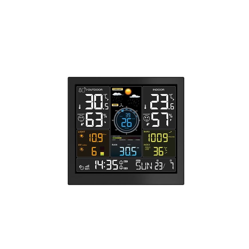 Estación meteorológica profesional con pantalla LCD 5V/2xAA + 3xAAA Wi-Fi