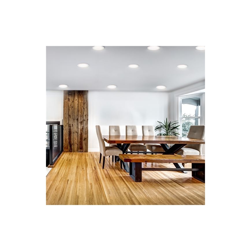 Foco empotrable LED 12 W, 230 V, 3000/4000/6000 K, Ø 17 cm, blanco