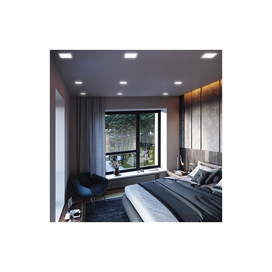 Luminaria empotrada LED/12W/230V 3000/4000/6000K 17x17 cm blanca